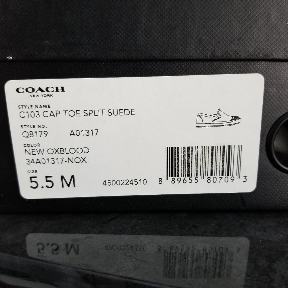 COACH | C103 beaded sequin cap toe split suede slip-on sneaker - Picture 8 of 8